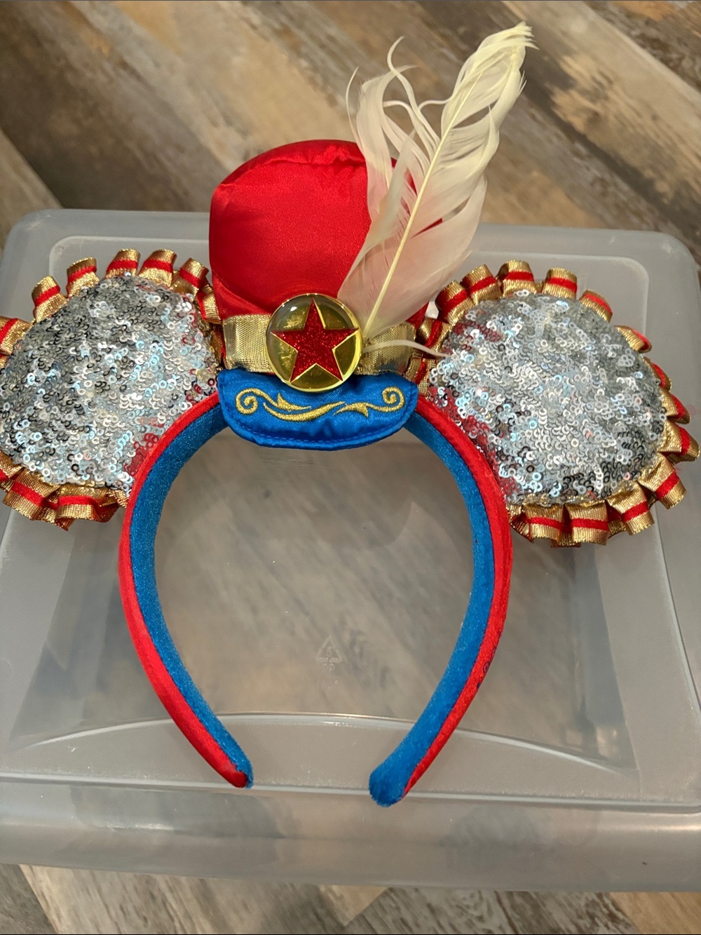 Loungefly Red, Blue, Gold Sequin Showgirl Mouse Ears Headband